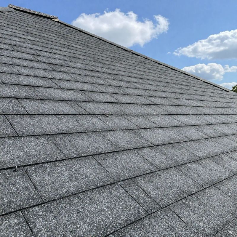 A roofing professional inspecting shingles on a Phoenix, AZ home